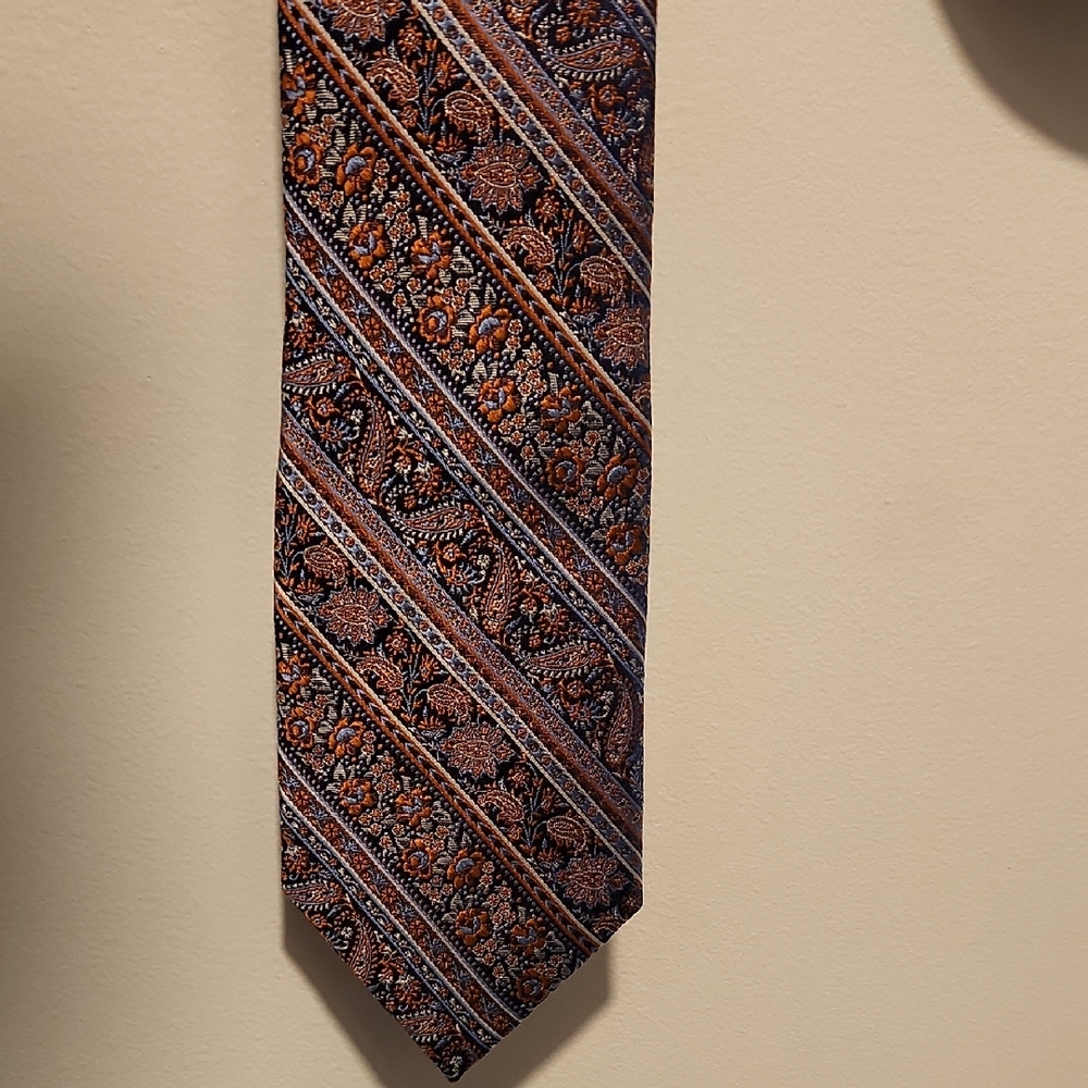 Joseph Abboud Striped Paisley Silk Tie